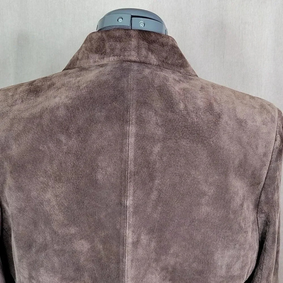 BIANCA NYGARD Brown Leather Suede Jacket Size 6 - Picture 6 of 8